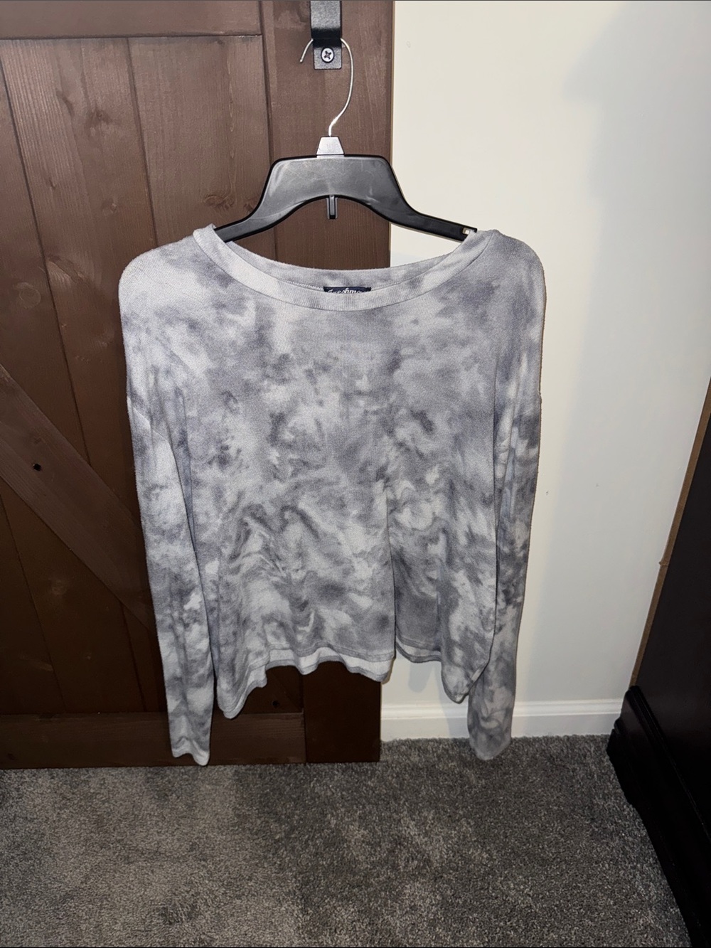 Freshman Gray Marble Tie-Dye Long Sleeve Tee